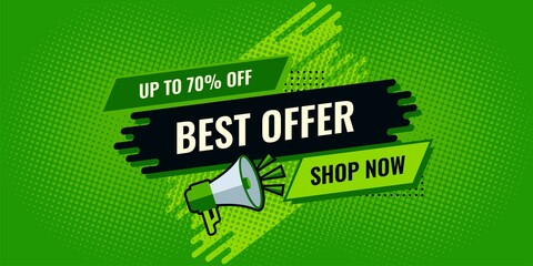 best offer sale green and black abstract sale banner shop now
