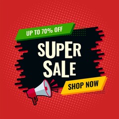 super sale red and black abstract sale banner shop now