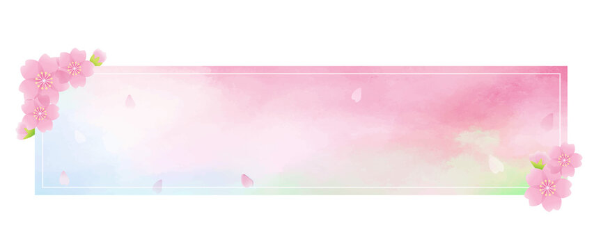 桜と水彩画の背景