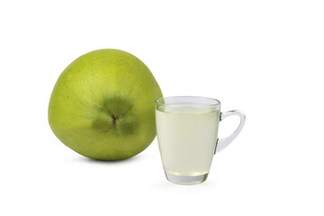 Fresh coconut water from garden isolated on white background