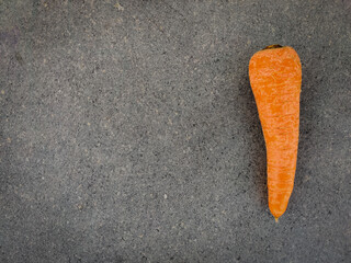 Copy space of carrot isolated on grey background