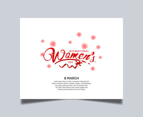women day vector simple design with red text on white background