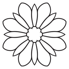 Cute Mandala. Ornamental round doodle flower isolated on white background. Geometric decorative ornament in ethnic oriental style.