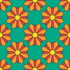 Fototapeta na wymiar Abstract seamless pattern with mandala flower. Mosaic, tile, polka dot. Floral background.