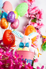 Easter background and postcard.