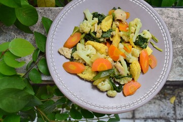 Homemade Cap cay. Popular Chinese Indonesian 