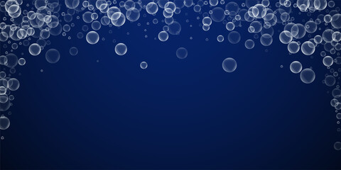 Random soap bubbles abstract background. Blowing b