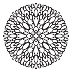 Cute Mandala. Ornamental round doodle flower isolated on white background. Geometric decorative ornament in ethnic oriental style.