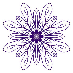 Fototapeta premium Cute Mandala. Ornamental round doodle flower isolated on white background. Geometric decorative ornament in ethnic oriental style.