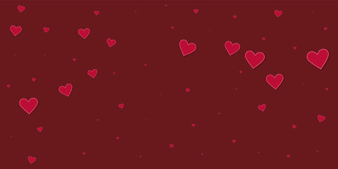 Red heart love confettis. Valentine's day falling