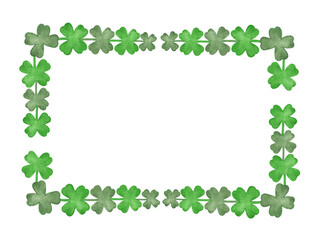 Watercolor Shamrock Clover Frame, St. Patrick's Day illustration