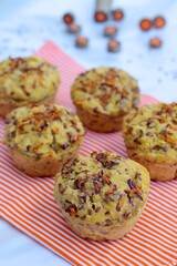 Purple carrot muffins with flax seeds