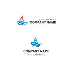 Logo tourism ship letter A
