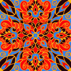 stylized ethnic pattern.