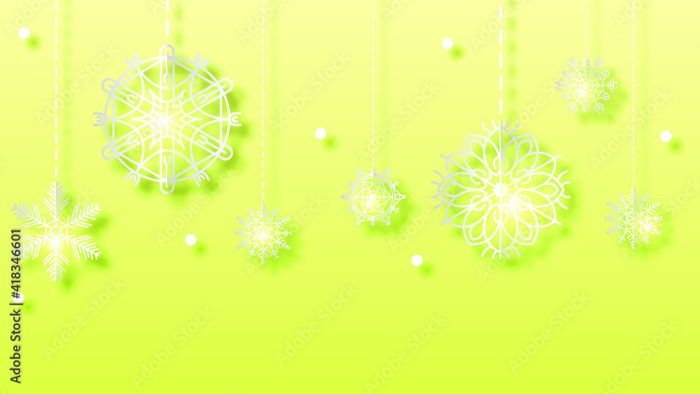 Poster abstract background winter with snowflakes shadows vector design style template