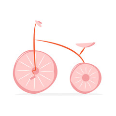 kid pink tricycle. Vector illustration