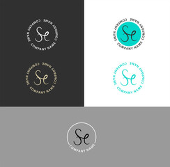 company monogram letters SHE circle 