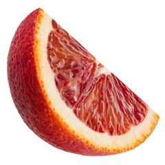 Slice of sicilian orange isolated on white background 