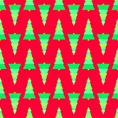 Seamless pattern with chrismas trees. Background. Bright texture. Abstract geometric wallpaper. Geometric art. Green christmas trees. Print for textiles, fabrics, polygraphy, posters. Greeting card