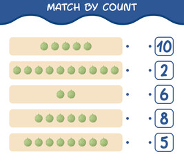 Obraz premium Match by count of cartoon melon. Match and count game. Educational game for pre shool years kids and toddlers