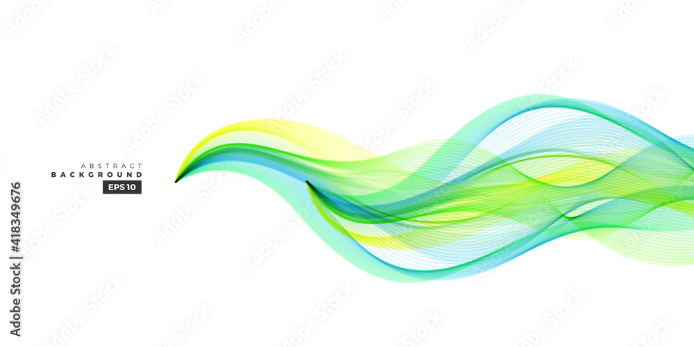Poster abstract green and blue gradient abstract wave background for multipurpose usage like brochure, cove