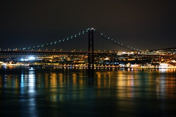 city bridge at night