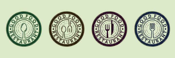 Premium Set of Restaurant or Cafe Logo Vector Illustration Design. Exclusive Collection of Restaurant or Cafe Logo Design. Modern Vintage Restaurant Logo Concept. Creative Food Logo Design Inspiration