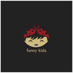 funny kids logo dream vector design illustration