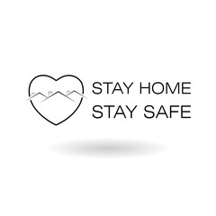 Stay home stay safe icon with shadow