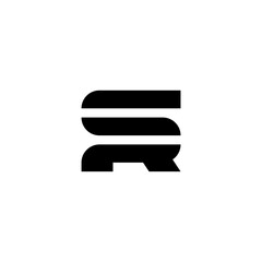 Vector Logo Letters SR Horizontal Lines