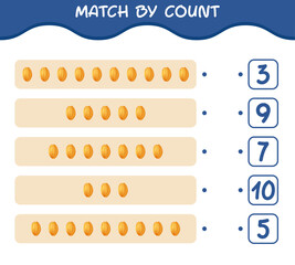 Match by count of cartoon starfruit. Match and count game. Educational game for pre shool years kids and toddlers