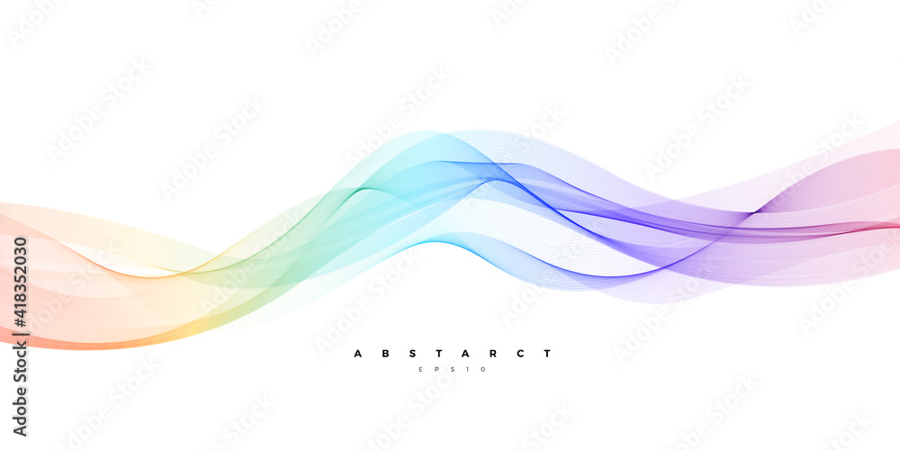 Poster modern colorful gradient abstract line wave background for multipurpose usage like brochure, cover, 