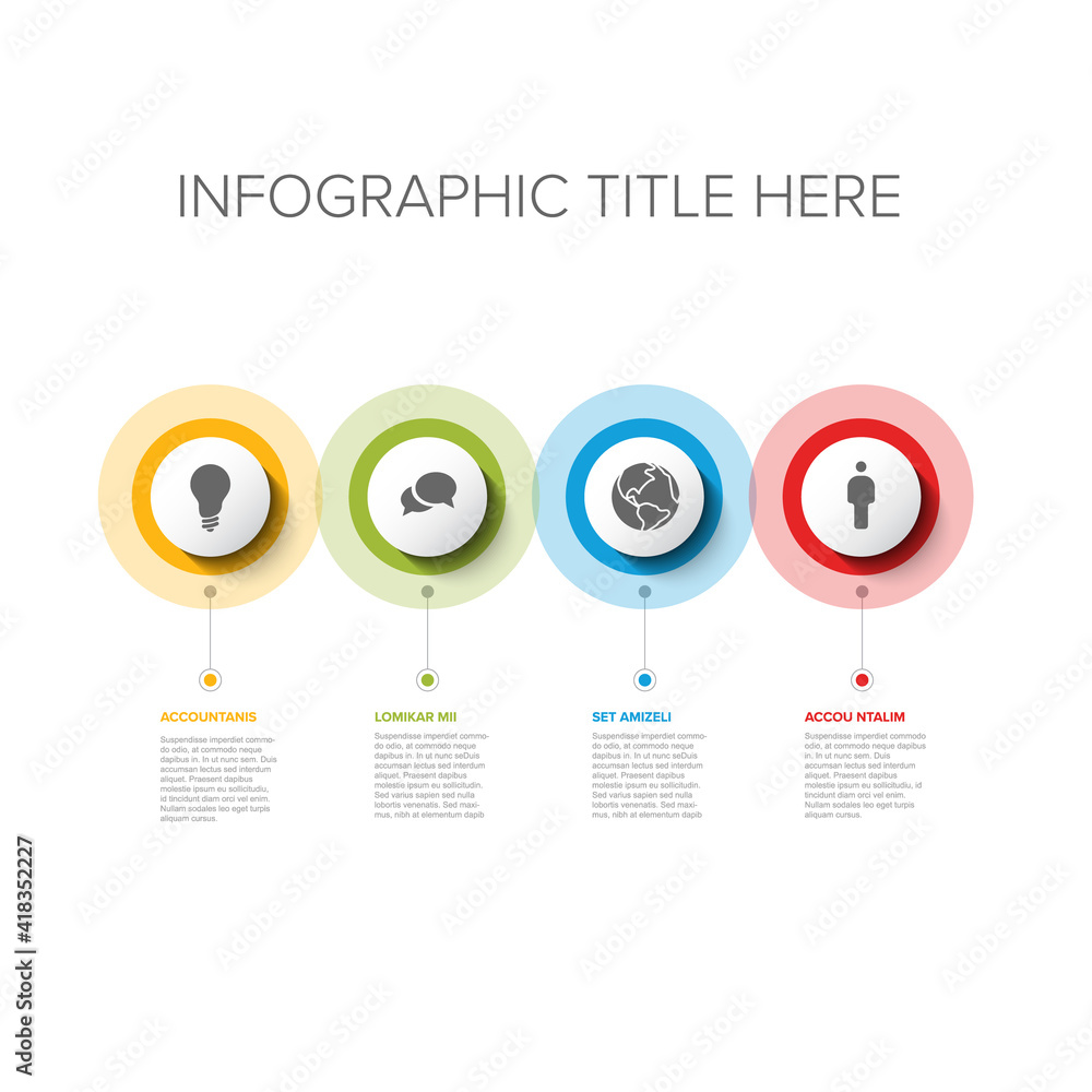 Poster multipurpose infographic template with four elements 4 from 6