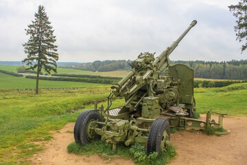 An old Soviet 37-mm automatic anti-aircraft gun