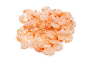 Fototapeta na wymiar Frozen shrimps background. Top view.