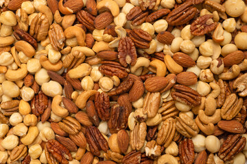 Mix of nuts as a background.