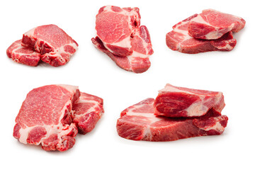 Fototapeta premium Raw pork isolated on white background.