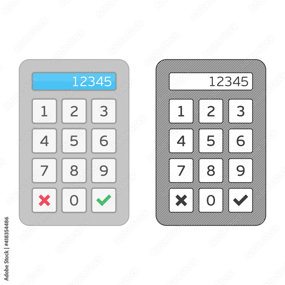 Poster keypad entry. device entering security system code. digital keypad, keyboard, dialer - access panel.