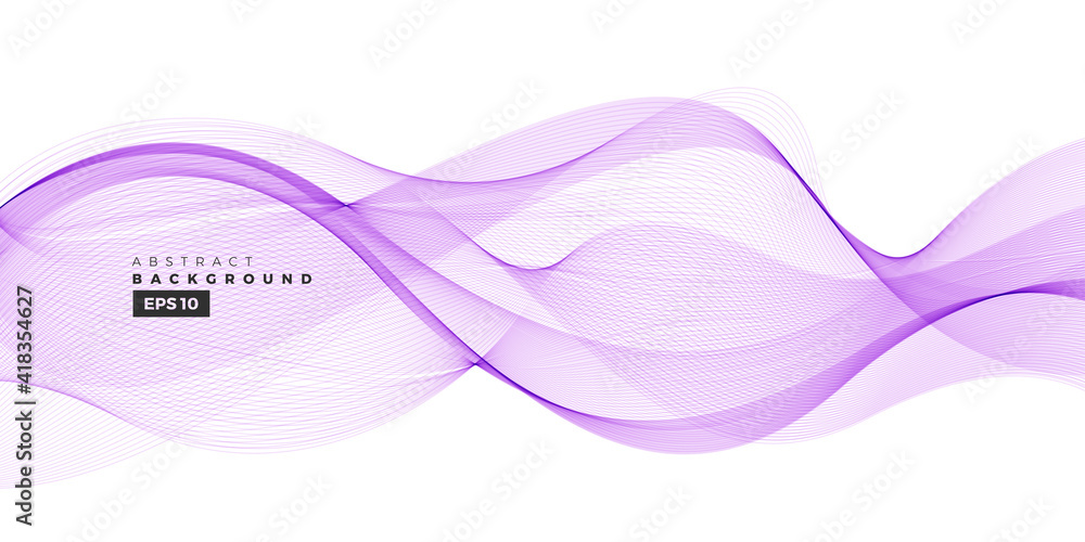 Poster purple color modern gradient line wave background. abstract colorful wave graphic element