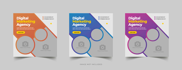 Editable Post Template Social Media Banners for Digital Marketing. Creative Modern Stories. Streaming. Vector Illustration