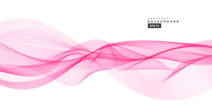 Wave vector element with abstract pink  lines for website, banner and brochure, Curve flow motion illustration, Vector lines, Modern background design.