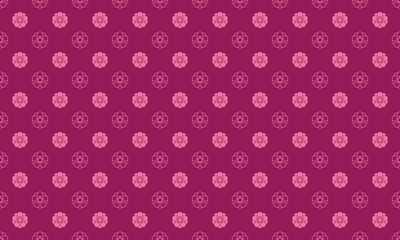 和柄素材　八重梅文様　シームレスパターン　紫