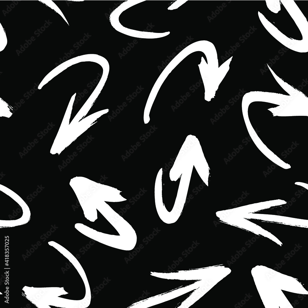 Poster seamless pattern with hand drawn black and white cross. paint objects background for your design. ve