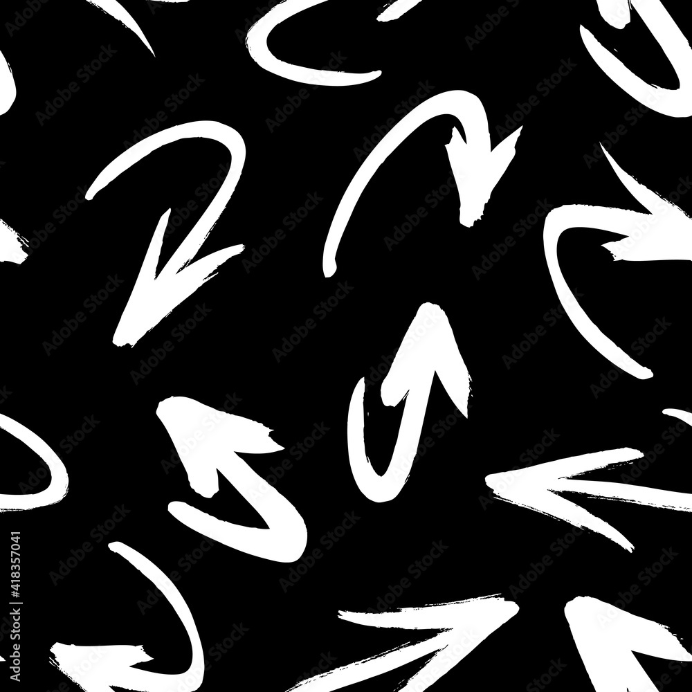 Aufkleber seamless pattern with hand drawn black and white cross. paint objects background for your design. ve