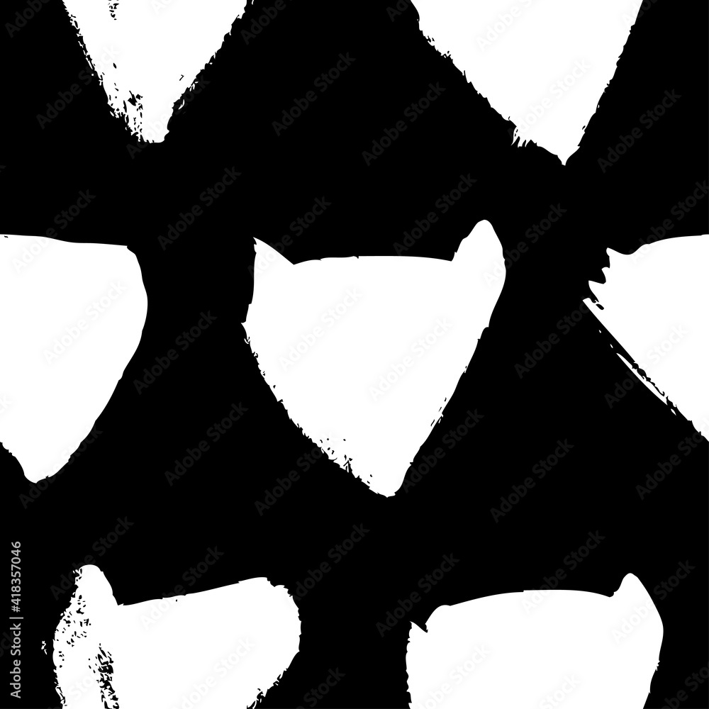 Poster seamless pattern with hand drawn black and white cross. paint objects background for your design. ve