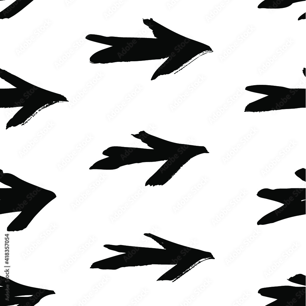 Poster seamless pattern with hand drawn black and white cross. paint objects background for your design. ve