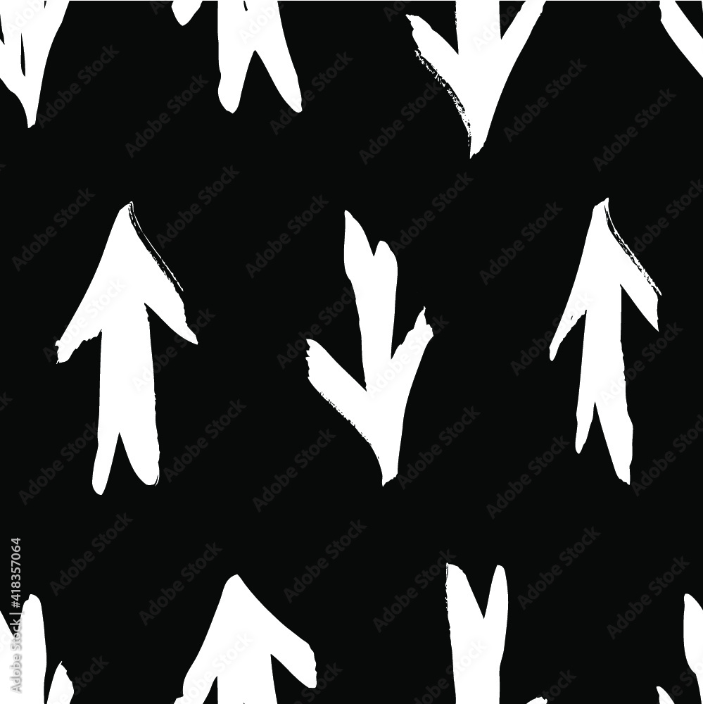 Poster seamless pattern with hand drawn black and white cross. paint objects background for your design. ve