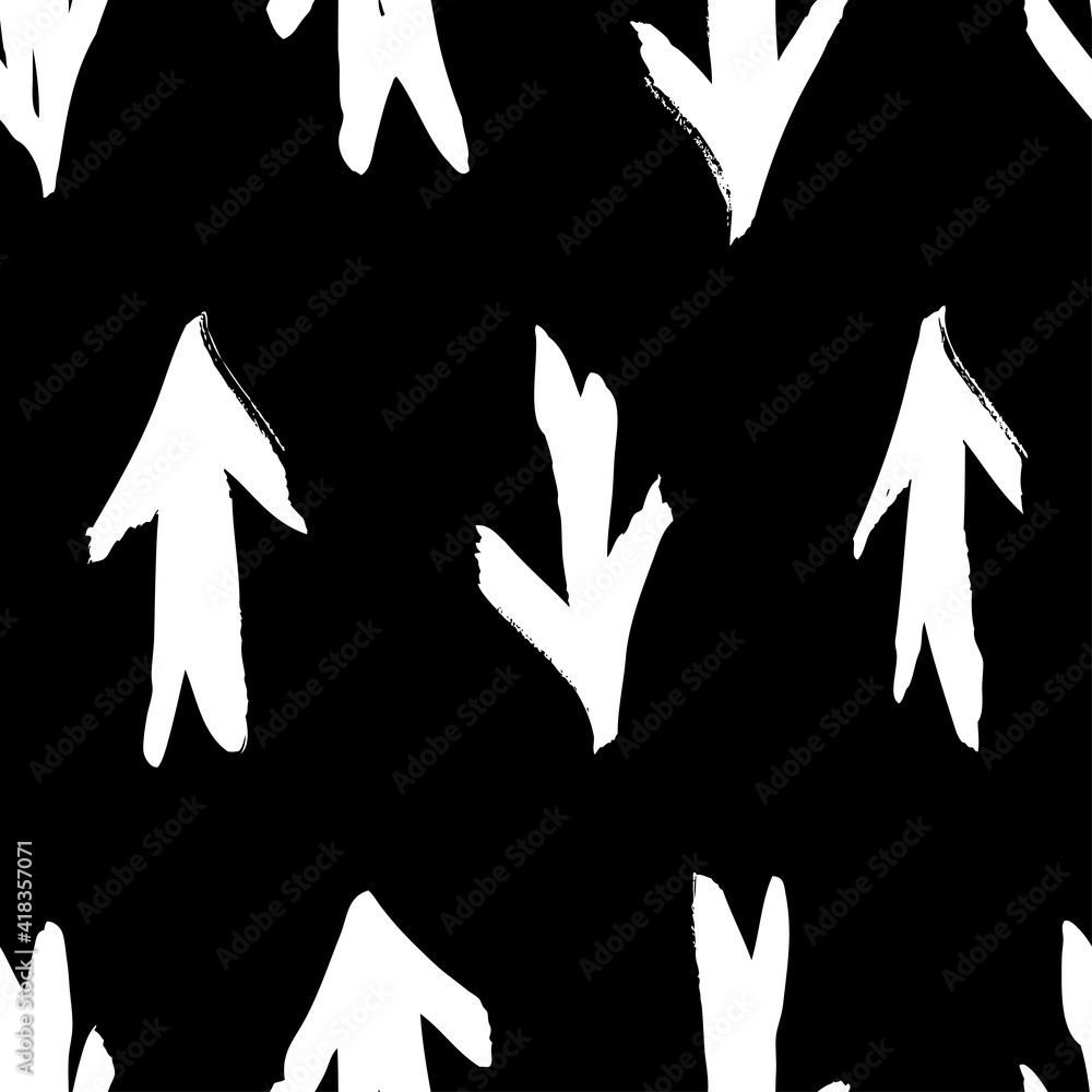 Aufkleber seamless pattern with hand drawn black and white cross. paint objects background for your design. ve