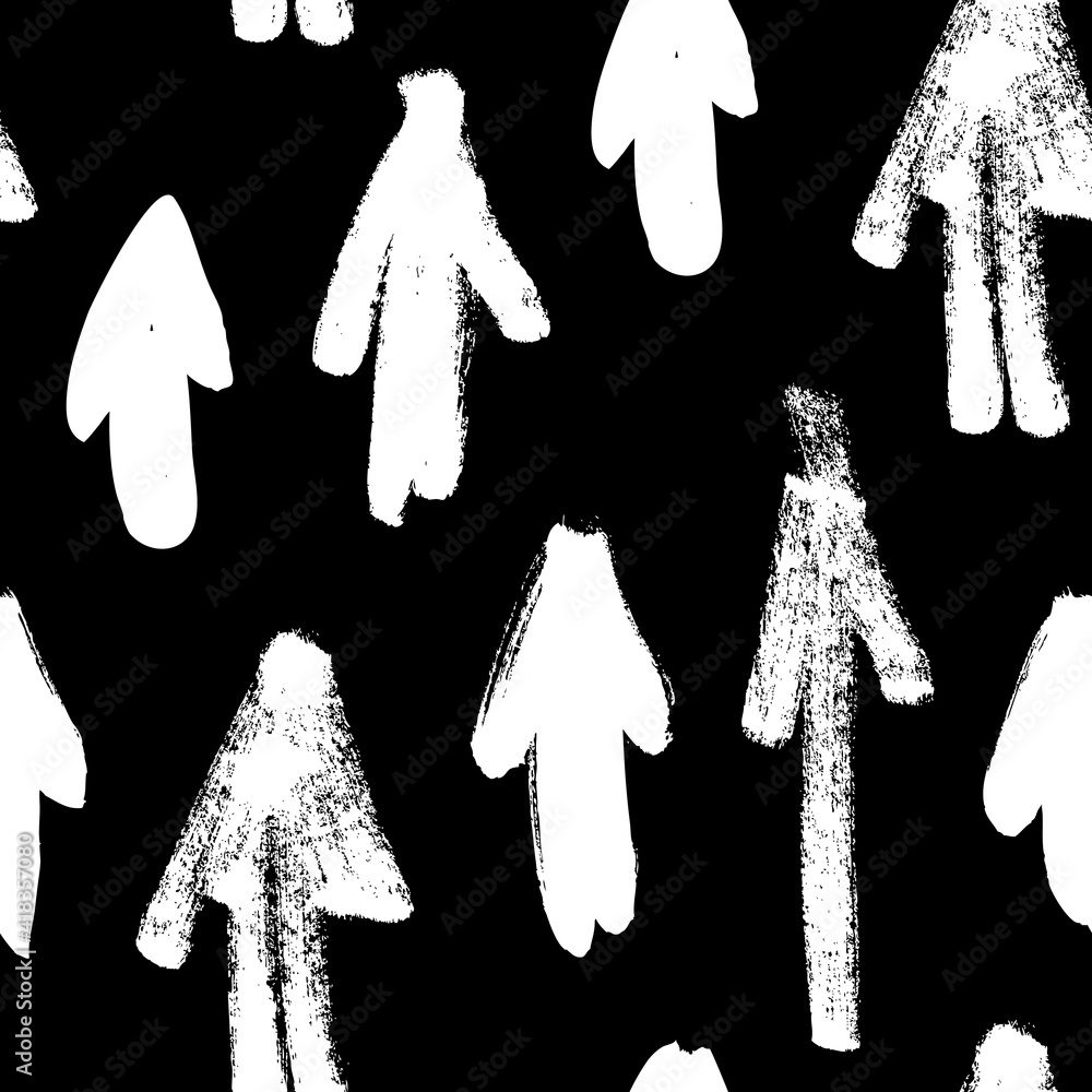 Poster seamless pattern with hand drawn black and white cross. paint objects background for your design. ve