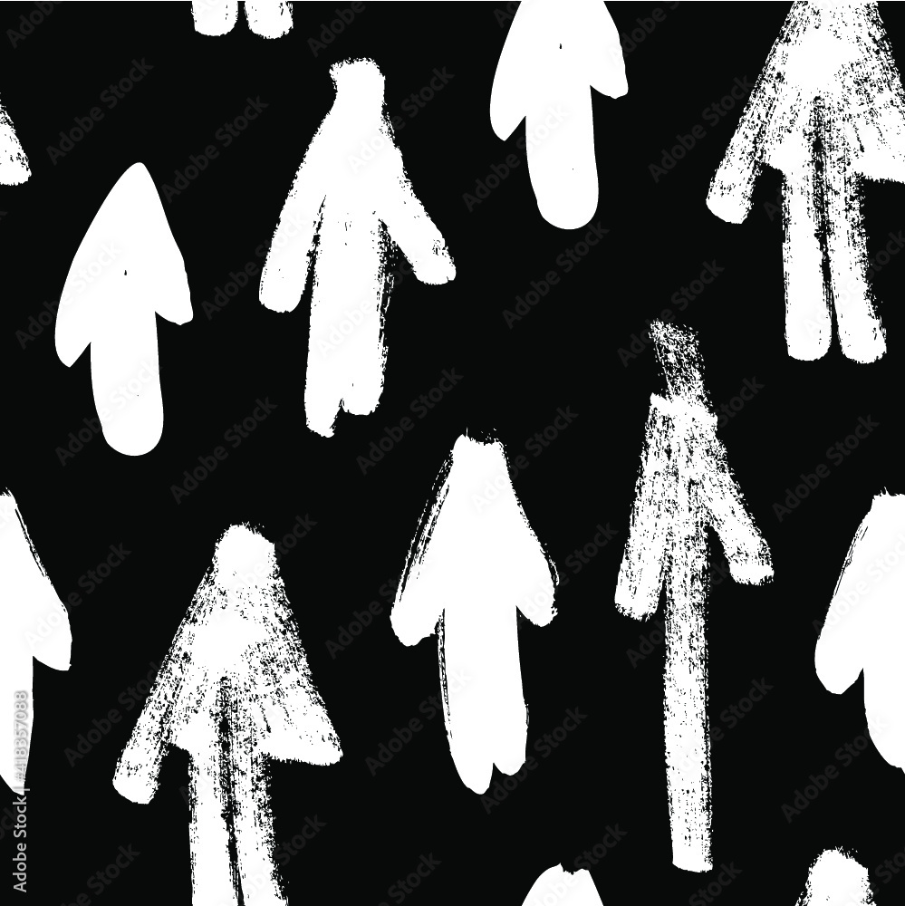 Aufkleber seamless pattern with hand drawn black and white cross. paint objects background for your design. ve